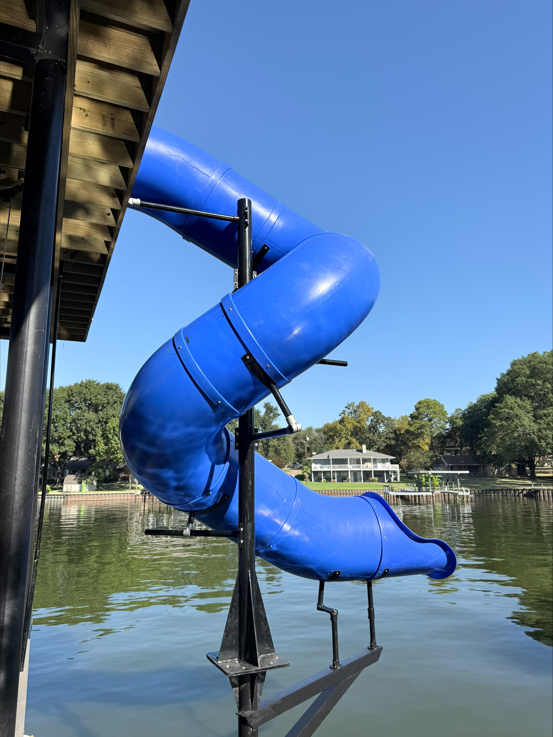 Dock with Water Slide into Lake near Cedar Creek Lake, Texas