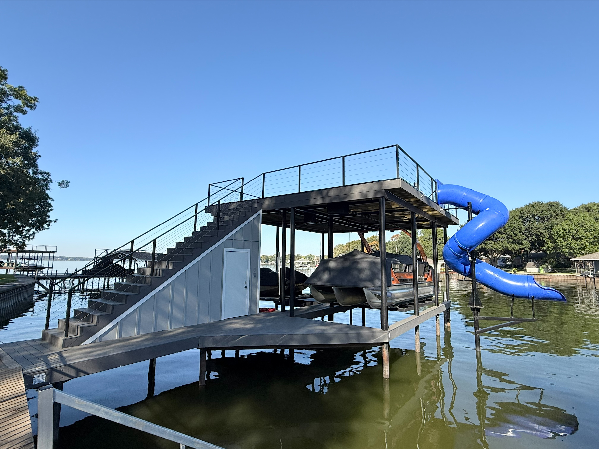 Premium Custom Dock Construction for Cedar Creek Lake Texas – Full Dock View